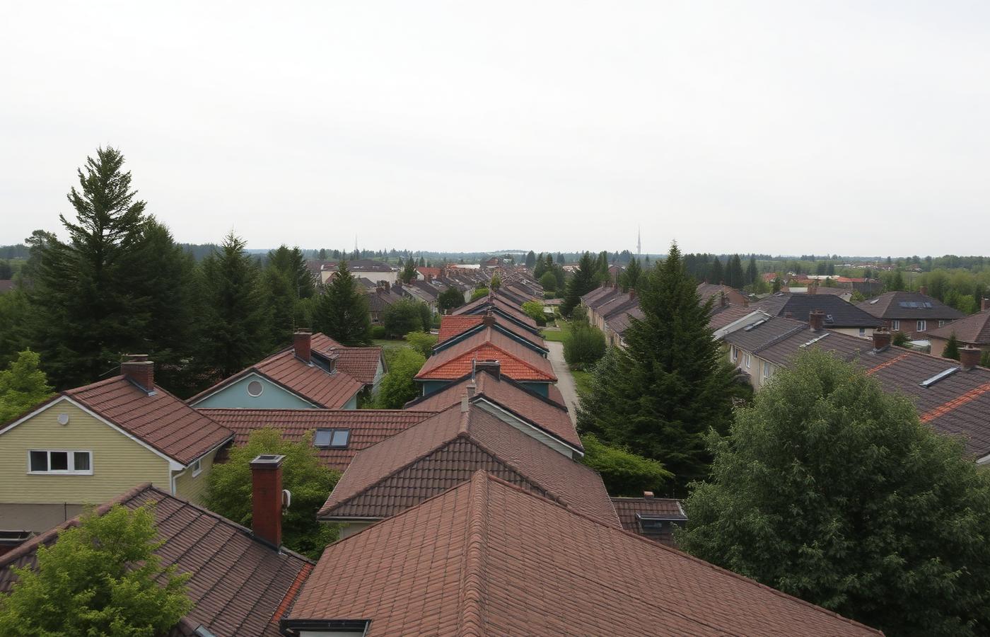 Bostadsområde med tegeltak i Storgöteborg